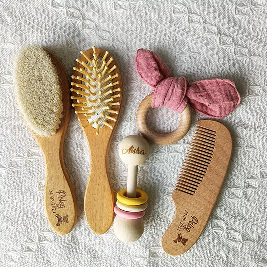 Hair Brush Pure Natural Wool Wood Comb
