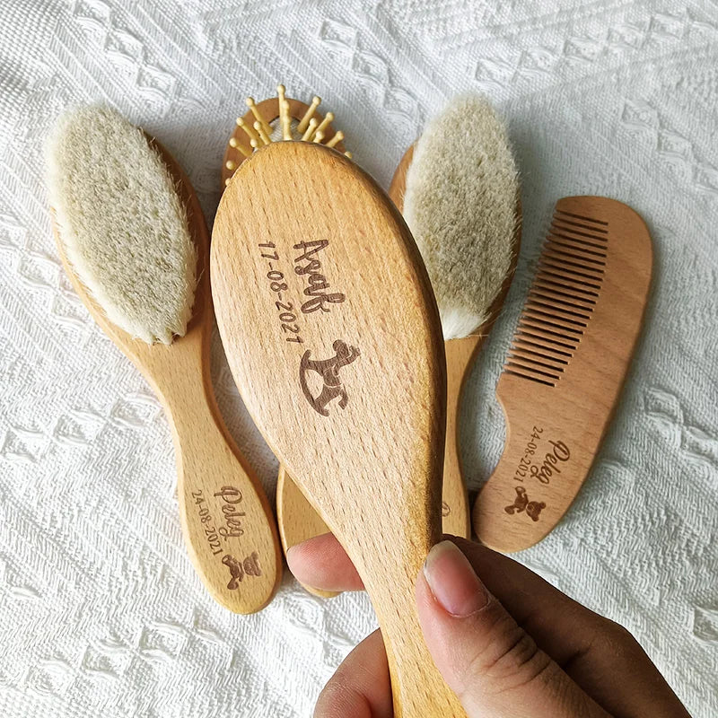 Hair Brush Pure Natural Wool Wood Comb