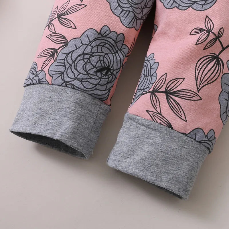 Newborn Long Sleeve Romper Rose Clothes